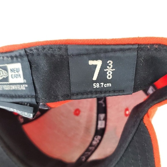 Florida Miami Marlins Hat 7 3/8 Orange New Era Fitted MLB Cap 59 Fifty USA Made - Picture 7 of 8